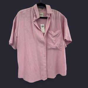 Abercrombie & Fitch Pink Button Down Shirt Size Medium NWT